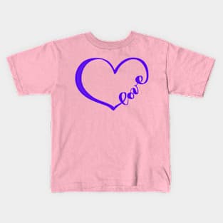 Purple heart love Kids T-Shirt